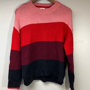 Sundry super soft sweater red pink great condition size small color block